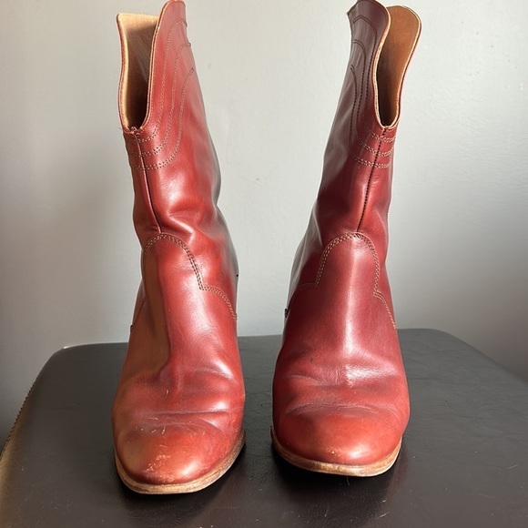 Vintage Leather Mid Height Ankle Boots - Picture 2 of 14